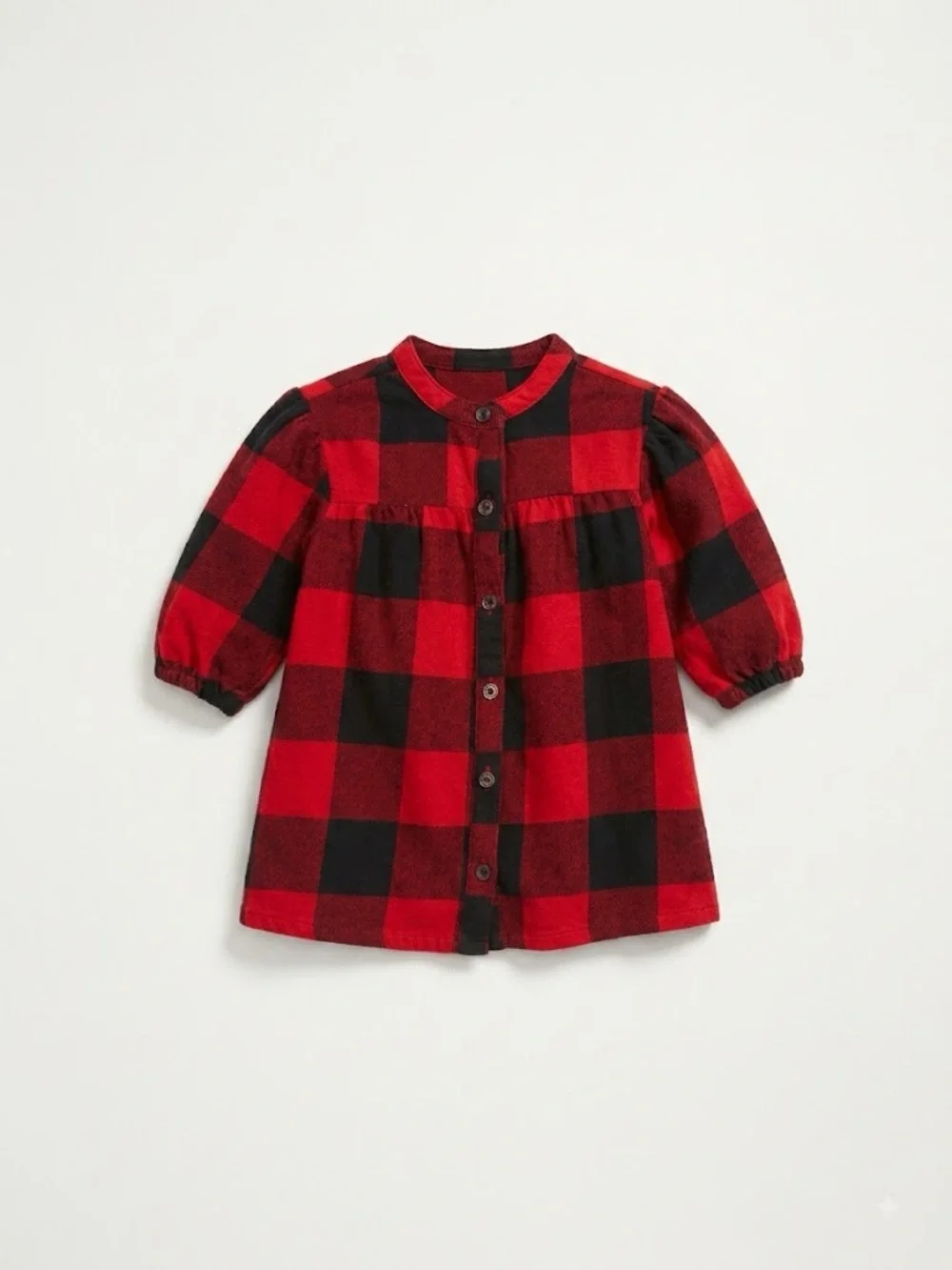 Old Navy Red & Black Buffalo Plaid Button-Front Kids Shirt